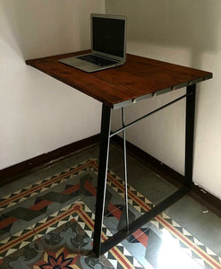 Metal and wood corner desk